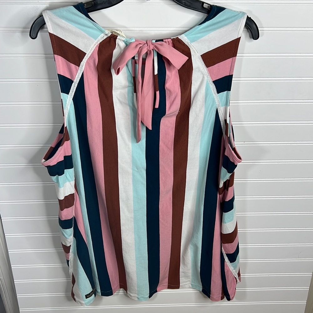 Matilda Jane Sierra Striped Tie Back Tank Rust Size XL